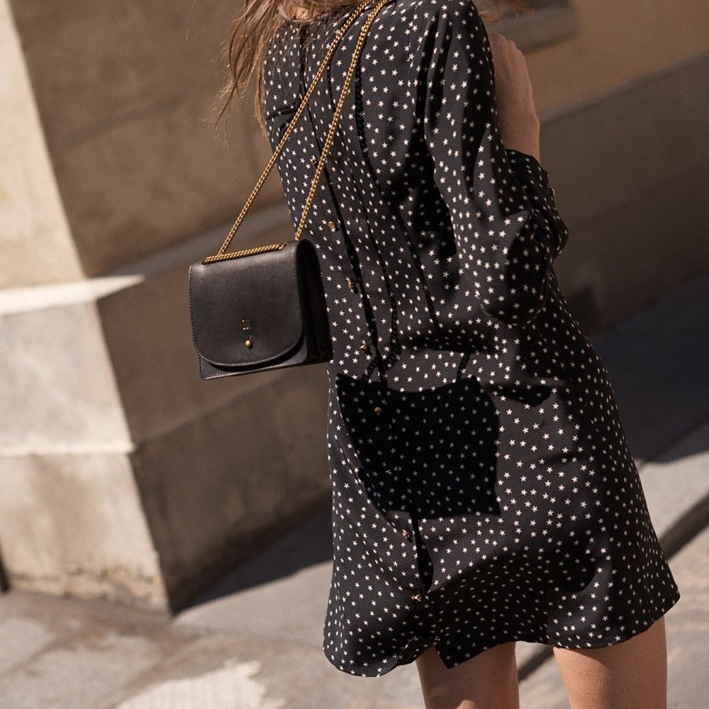 NWOT Madewell Star Silk Button Back Dress